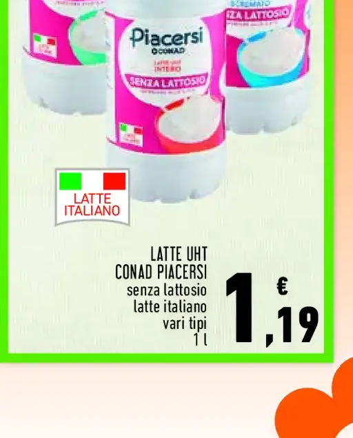 Latte UHT Conad Piacersi senza lattosio