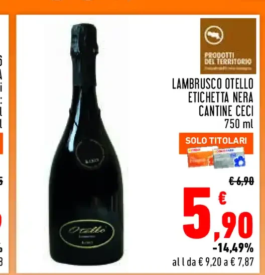 Lambrusco Otello Etichetta Nera Cantine Ceci