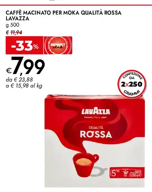 Caffè macinato per moka Qualità Rossa