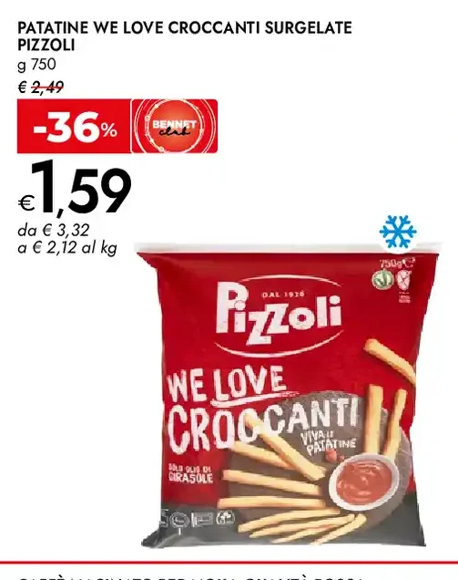Patatine We Love Croccanti surgelate Pizzoli