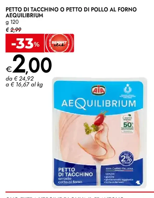 Petto di tacchino o petto di pollo al forno Aequilibrium