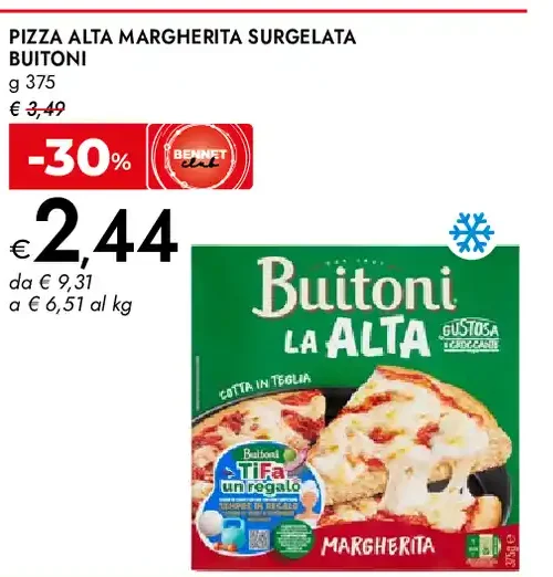 Pizza alta Margherita surgelata