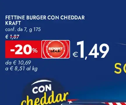 Fettine Burger con Cheddar Kraft