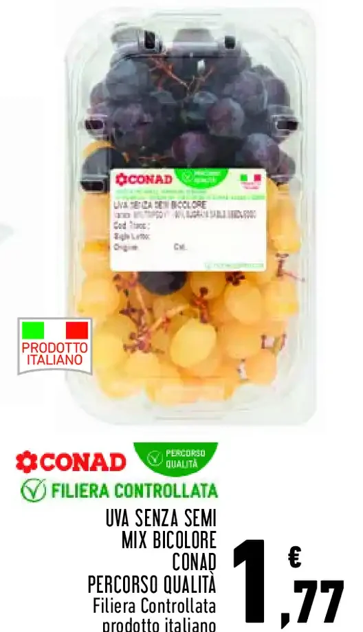 Uva senza semi mix bicolore Conad