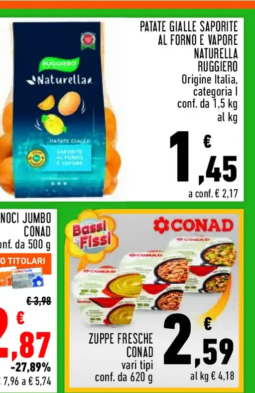 Patate gialle saporite al forno e vapore Naturella Ruggiero