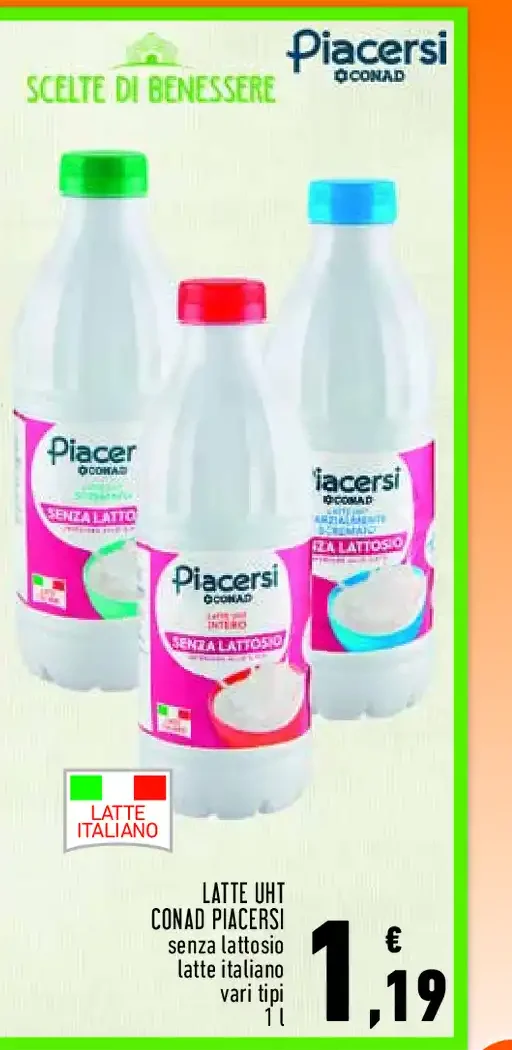 Latte UHT Conad Piacersi senza lattosio