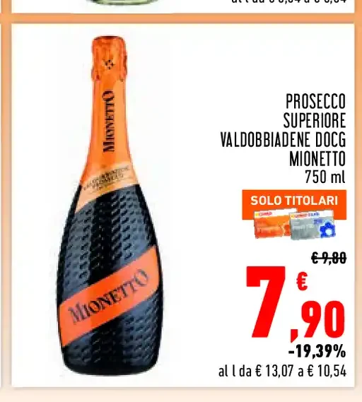 Prosecco Superiore Valdobbiadene DOCG Mionetto