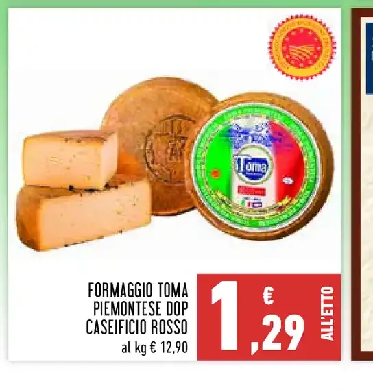 Formaggio toma piemontese DOP Caseificio Rosso