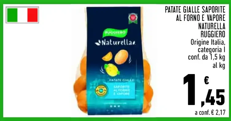 Patate gialle saporite al forno e vapore Naturella Ruggiero