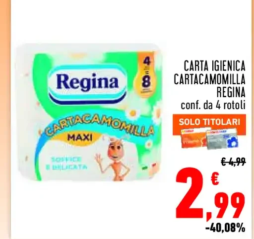 Carta igienica camomilla Regina