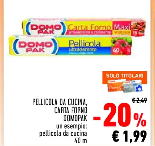 Pellicola da cucina e carta forno Domopak