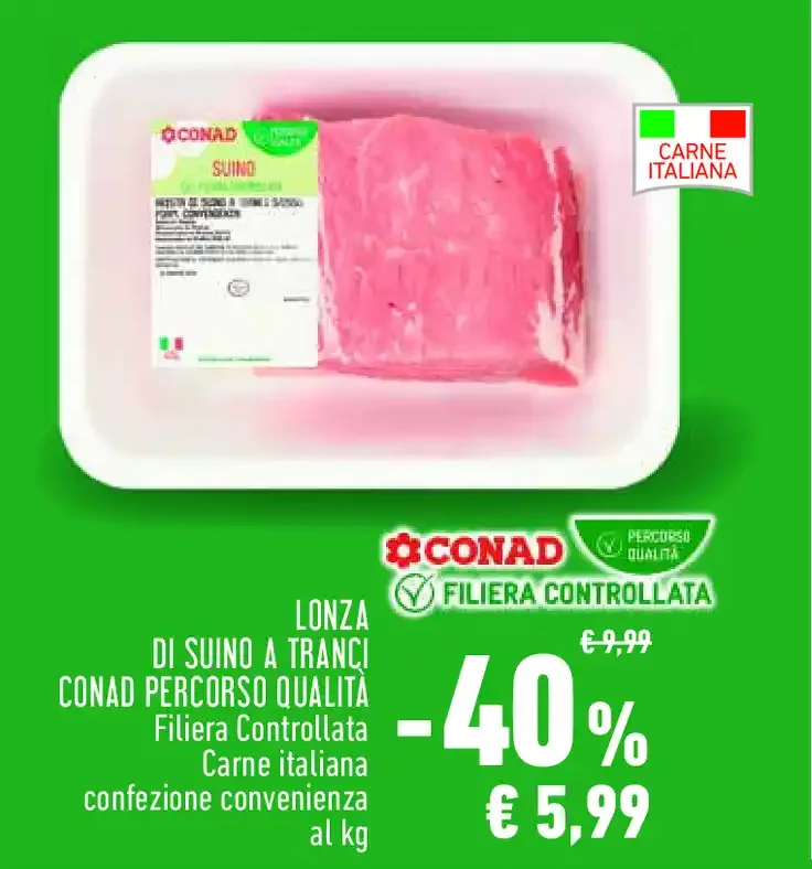 Lonza di suino a tranci Conad Percorso Qualità