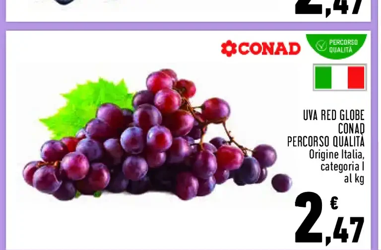 Uva Red Globe Conad Percorso Qualità
