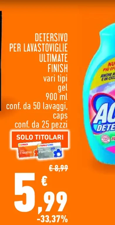 Detersivo per lavastoviglie Finish Ultimate Gel