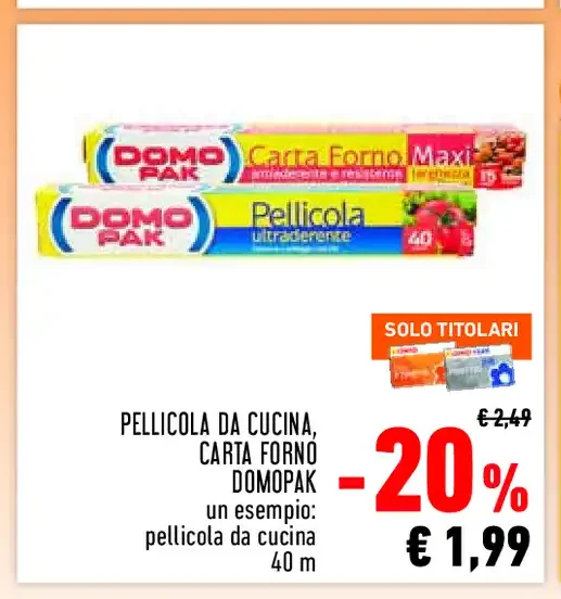 Pellicola da cucina e carta forno Domopak