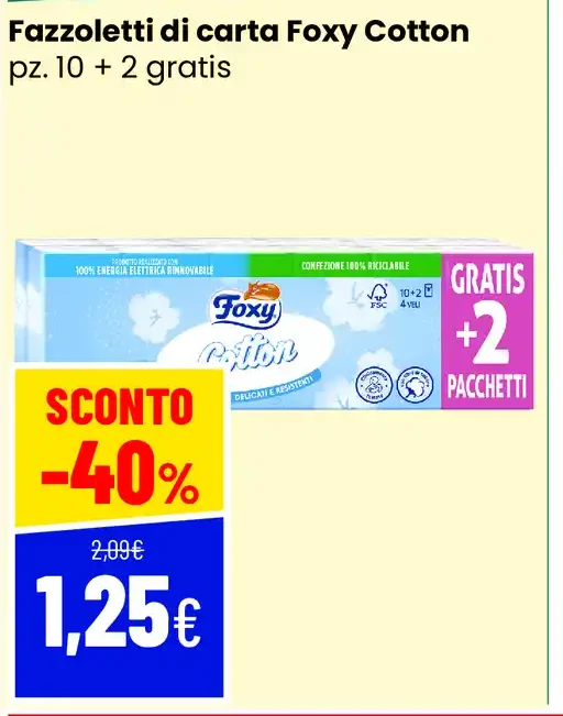 Fazzoletti di carta Foxy Cotton