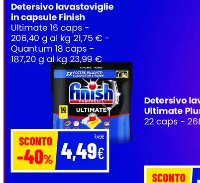 Detersivo lavastoviglie in capsule Finish Ultimate