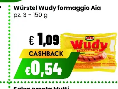Würstel Wudy formaggio Aia