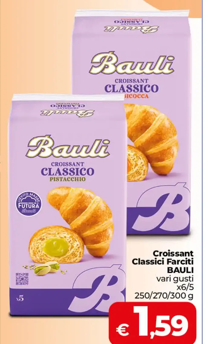 Croissant classici farciti Bauli vari gusti
