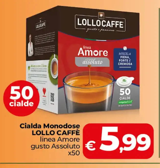 Cialde monodose Lollo Caffè linea Amore gusto Assoluto