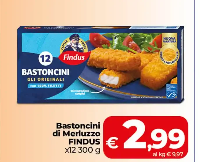 Bastoncini di merluzzo Findus