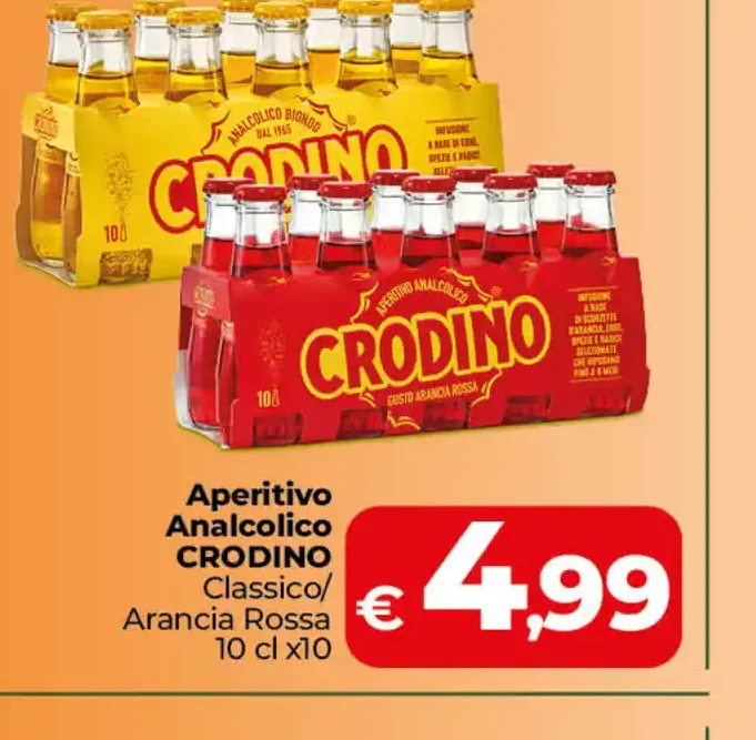 Aperitivo analcolico Crodino classico/arancia rossa