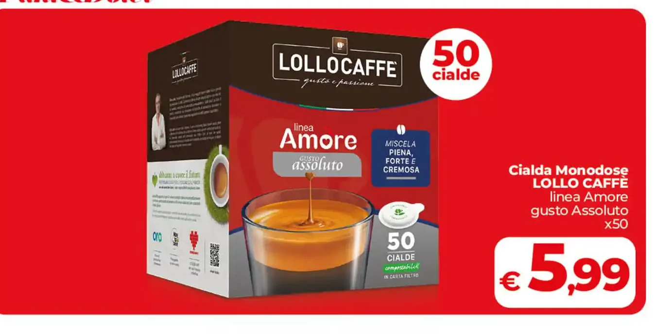 Cialde monodose Lollo Caffè linea Amore