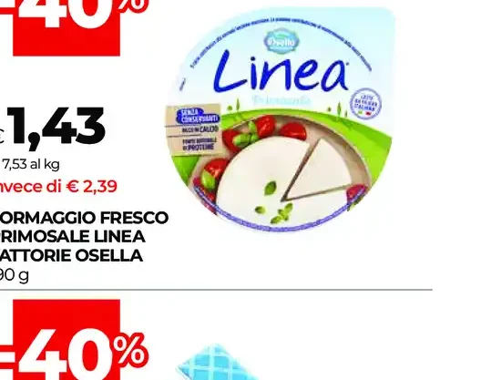 Formaggio fresco primosale Linea Fattorie Osella