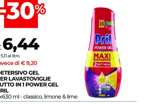 Detersivo gel per lavastoviglie Pril