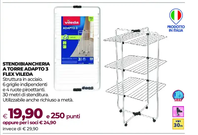 Stendibiancheria a torre Adapto 3 Flex Vileda