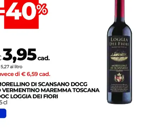 Morellino di Scansano DOCG o Vermentino Maremma Toscana DOC Loggia dei Fiori