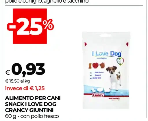 Alimento per cani Snack I Love Dog Crancy Giuntini
