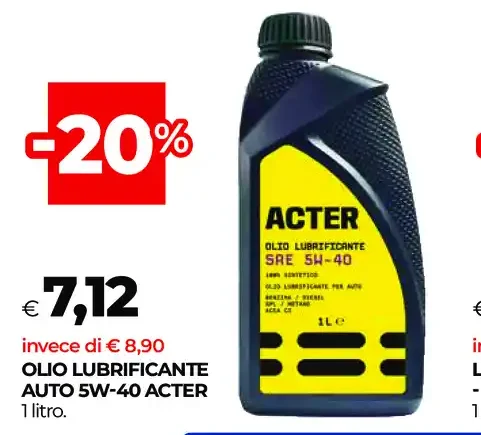 Olio lubrificante auto 5W-40 Acter