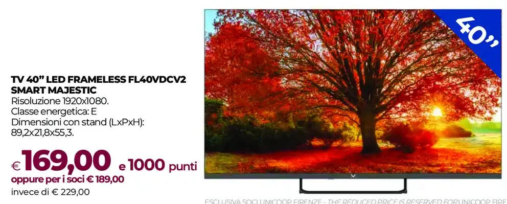 TV 40 LED Frameless FL40VDCV2 Smart Majestic