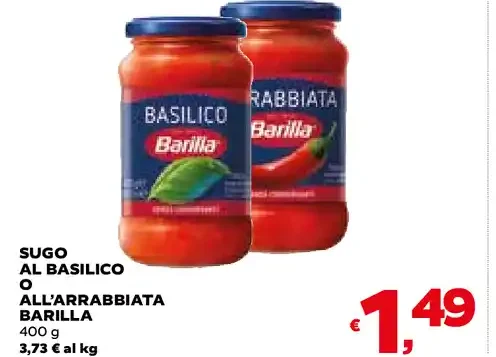 Sugo al basilico o all’arrabbiata Barilla