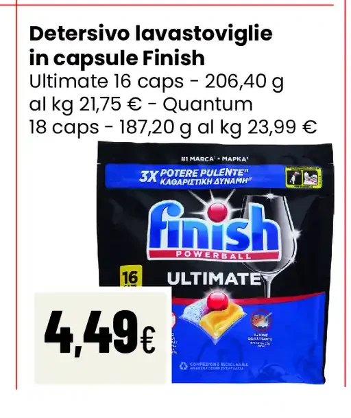 Detersivo lavastoviglie in capsule Finish Ultimate