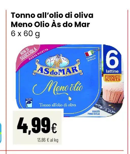 Tonno all'olio di oliva Meno Olio Às do Mar