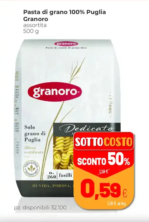 Pasta di grano 100% Puglia Granoro