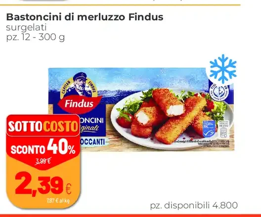 Bastoncini di merluzzo Findus