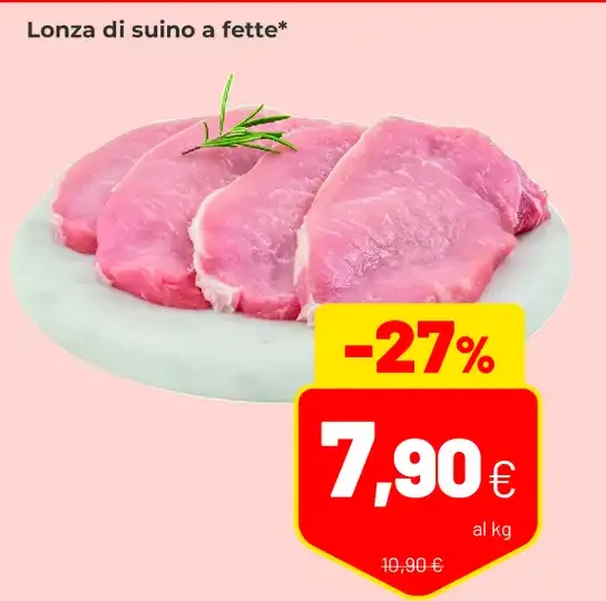 Lonza di suino a fette