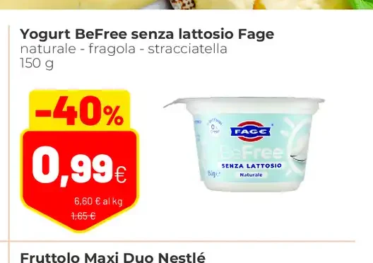 Yogurt BeFree senza lattosio Fage