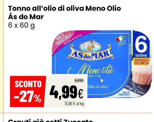 Tonno all'olio di oliva Meno Olio