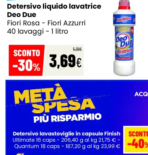 Detersivo liquido lavatrice Deo Due