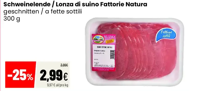 Lonza di suino Fattorie Natura