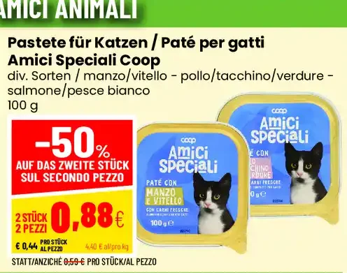 Paté per gatti Amici Speciali Coop