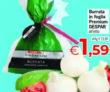 Burrata in foglia Premium Despar all'etto