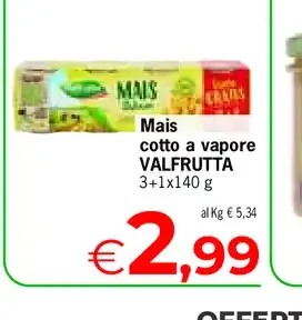 Mais cotto a vapore