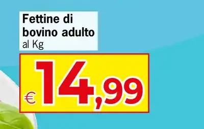 Fettine di bovino adulto