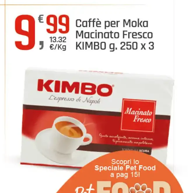Caffè per moka macinato fresco Kimbo