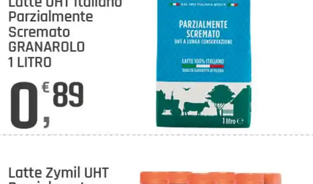 Latte UHT italiano parzialmente scremato Granarolo